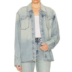 GRLFRND Emerson Western Shirt Jacket denim